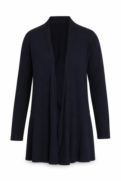 The White Company Women Navy Small Merino Cotton Open Cardigan