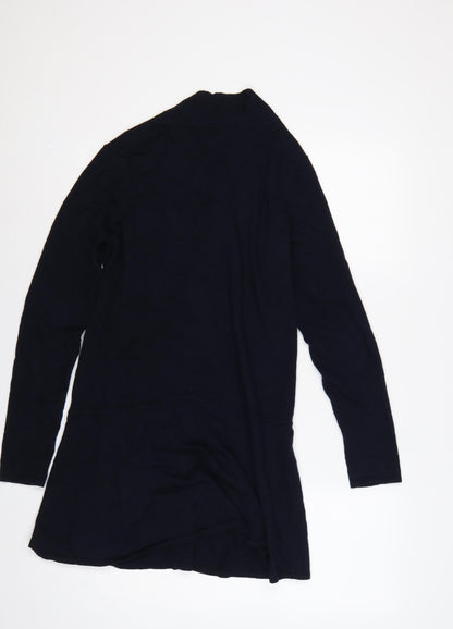 The White Company Women Navy Small Merino Cotton Open Cardigan