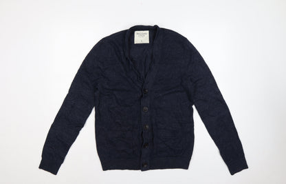 Abercrombie & Fitch Men’s Blue S Button Cardigan Knit Pockets