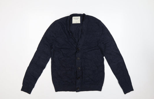 Abercrombie & Fitch Men’s Blue S Button Cardigan Knit Pockets