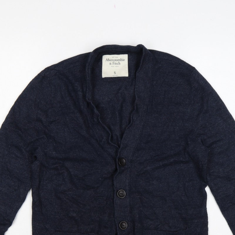 Abercrombie & Fitch Men’s Blue S Button Cardigan Knit Pockets