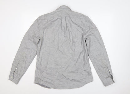 Reiss Men’s Grey M Cotton Button-Down Long Sleeve Utility Shirt