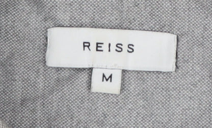 Reiss Men’s Grey M Cotton Button-Down Long Sleeve Utility Shirt