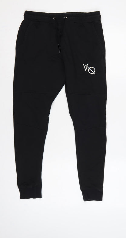 Vanquish Fitness Men’s Black Small Slim Fit Logo Jogger Trousers