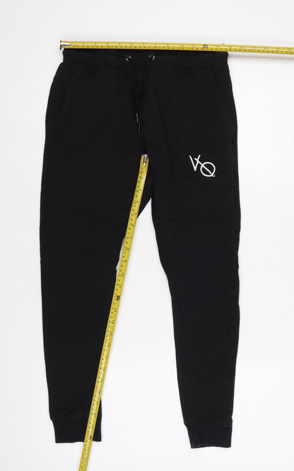Vanquish Fitness Men’s Black Small Slim Fit Logo Jogger Trousers