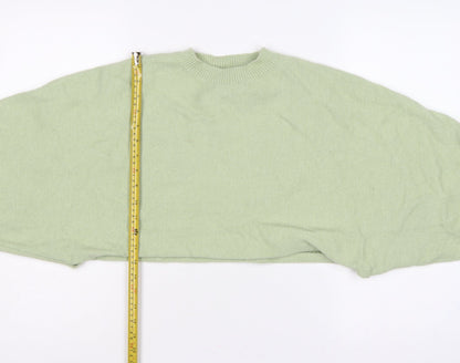 White Closet Women’s Green S Cropped Crew Neck Knit Pullover Jumper