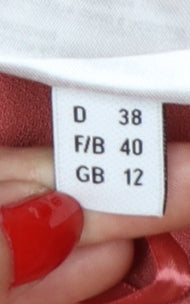 Madeleine Women Pink UK 12 High Rise Straight Leg Dress Trousers