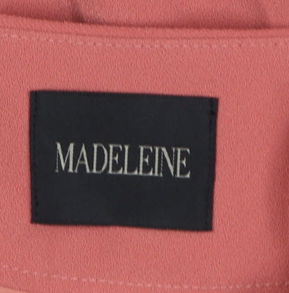Madeleine Women Pink UK 12 High Rise Straight Leg Dress Trousers