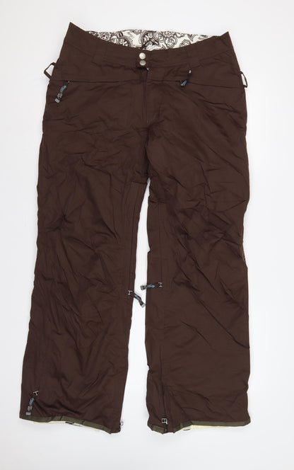 Betty Rides Women Brown L Insulated Snow Pants Ski Trousers