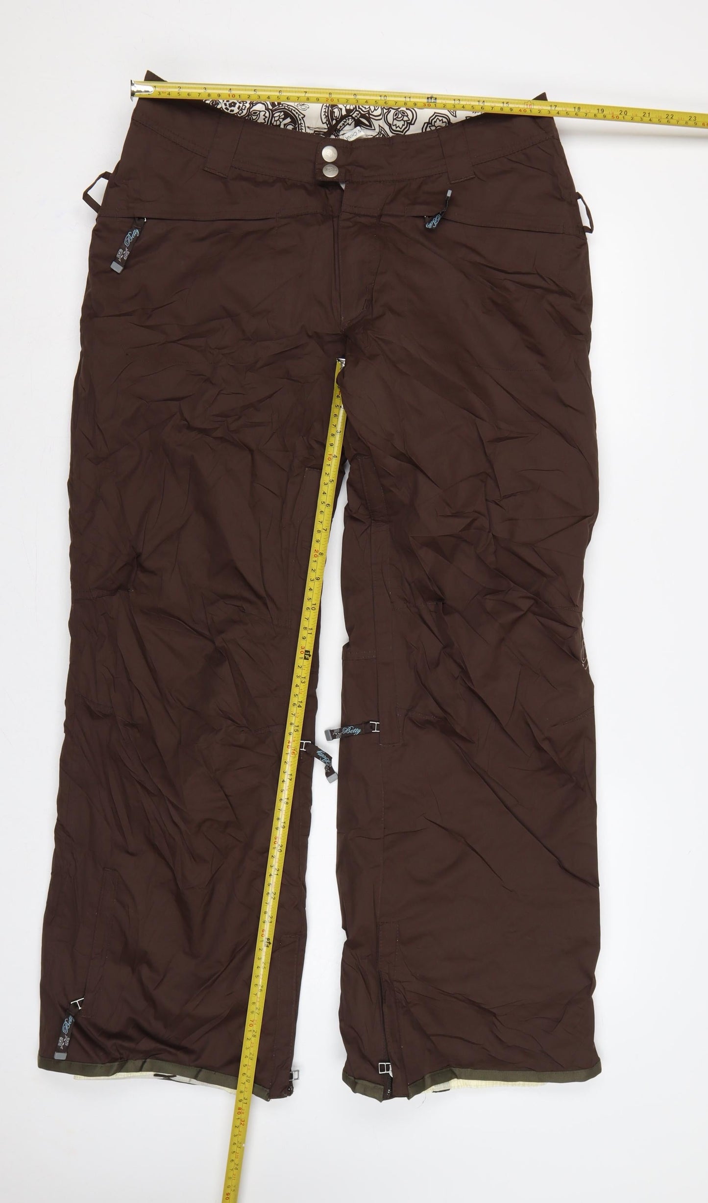 Betty Rides Women Brown L Insulated Snow Pants Ski Trousers