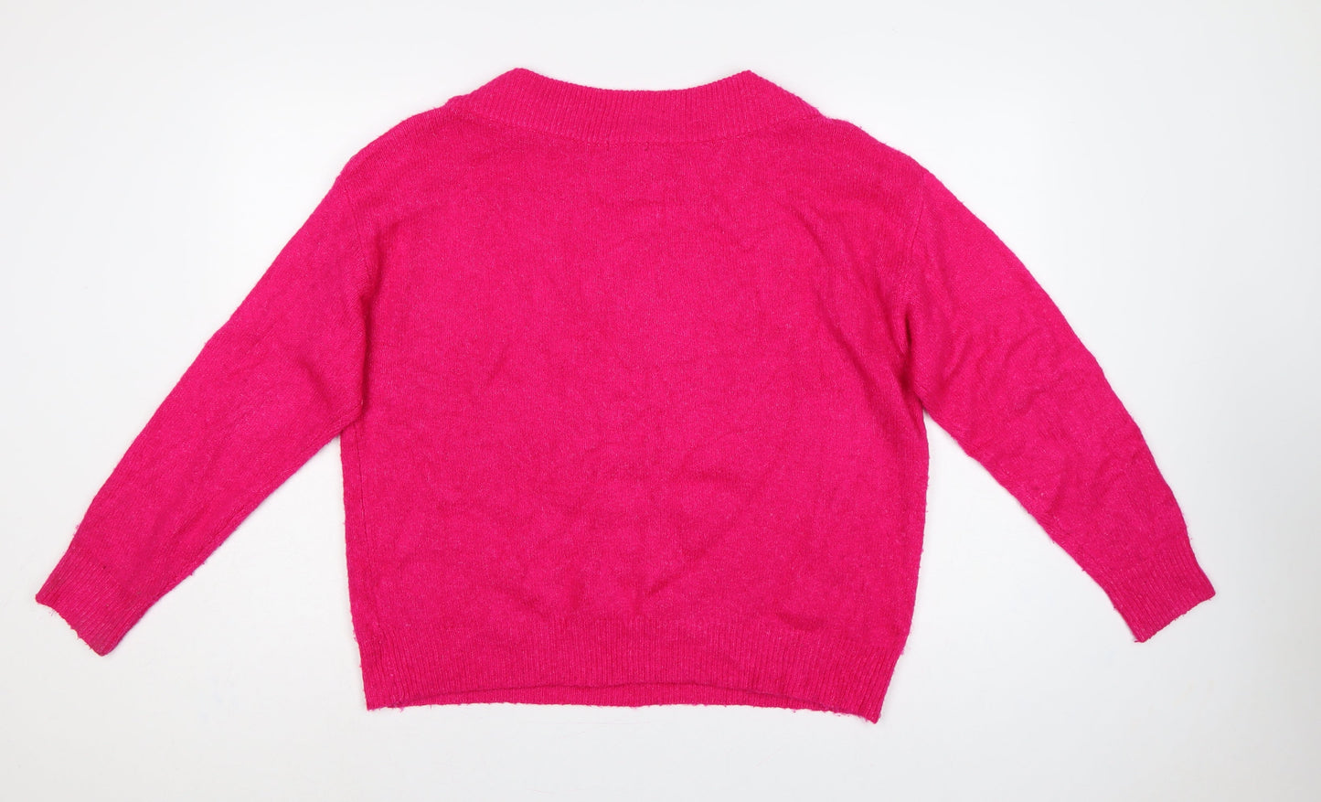 Roman Women Pink Size 18 Mock Neck Button Shoulder Knit Jumper