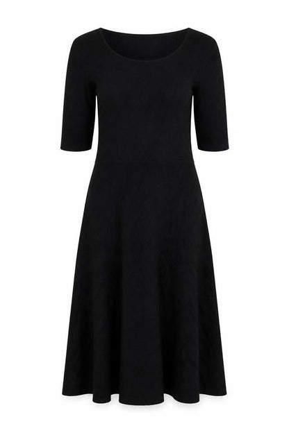 Per Una Women Black UK 12 Long Jumper Dress Knit Wool 3/4 Sleeve