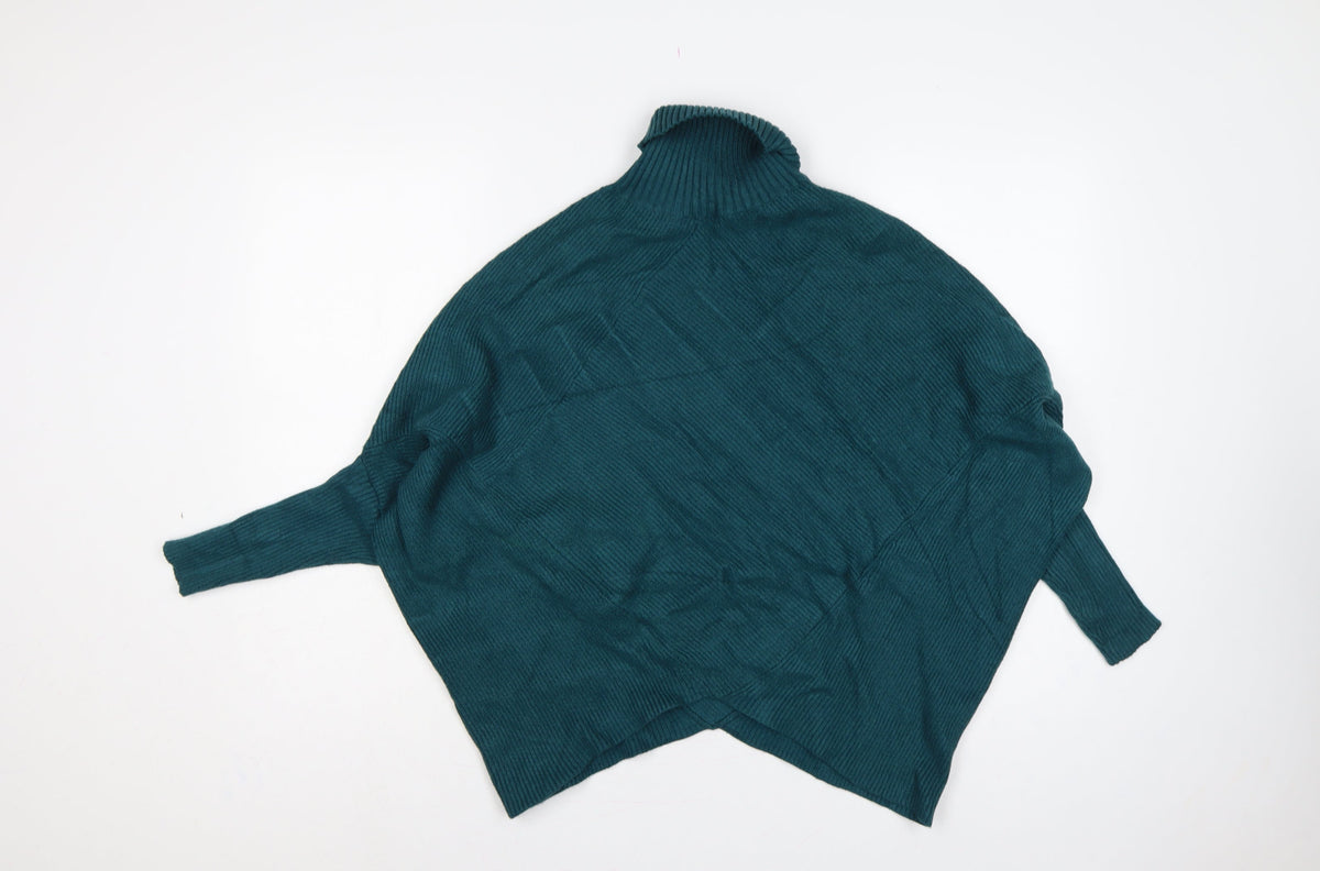 Nuna Lie Women’s Green S Cable Knit Roll Neck Oversized Jumper