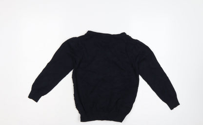 Laura Ashley Women Black UK 10 Floral Lace Knit Cardigan