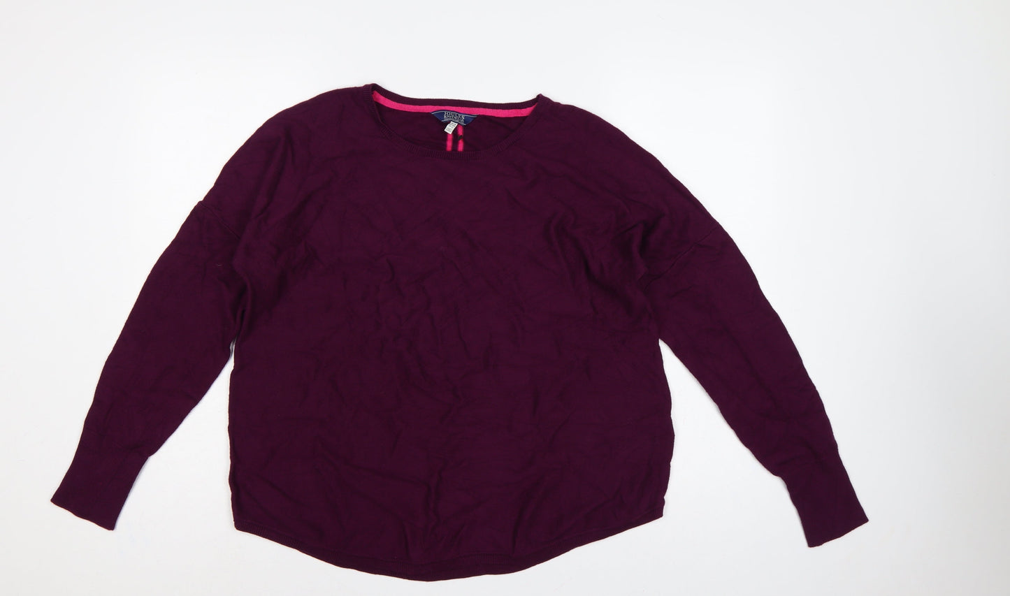 Joules Women’s Purple Size 16 Crew Neck Cotton Blend Jumper