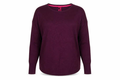 Joules Women’s Purple Size 16 Crew Neck Cotton Blend Jumper