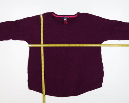 Joules Women’s Purple Size 16 Crew Neck Cotton Blend Jumper