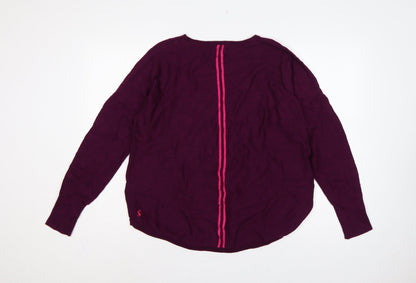 Joules Women’s Purple Size 16 Crew Neck Cotton Blend Jumper