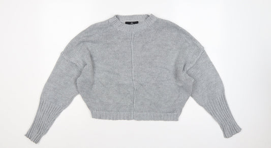 Missguided Women Grey S Chunky Knit Oversized Crew Neck Jumper