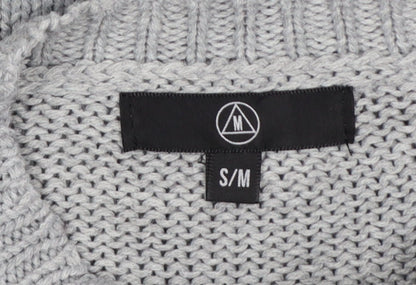 Missguided Women Grey S Chunky Knit Oversized Crew Neck Jumper