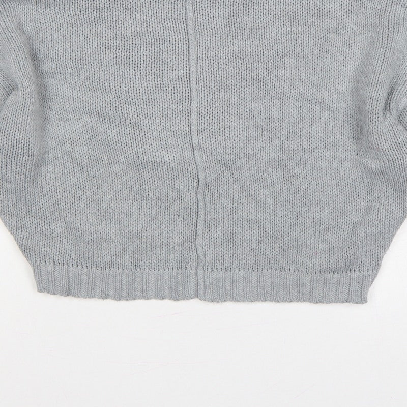 Missguided Women Grey S Chunky Knit Oversized Crew Neck Jumper