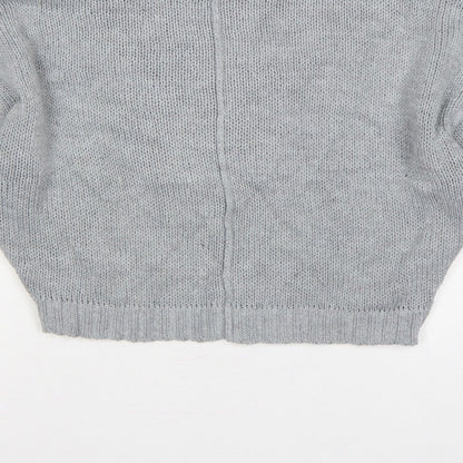 Missguided Women Grey S Chunky Knit Oversized Crew Neck Jumper