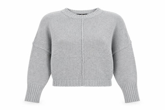 Missguided Women Grey S Chunky Knit Oversized Crew Neck Jumper