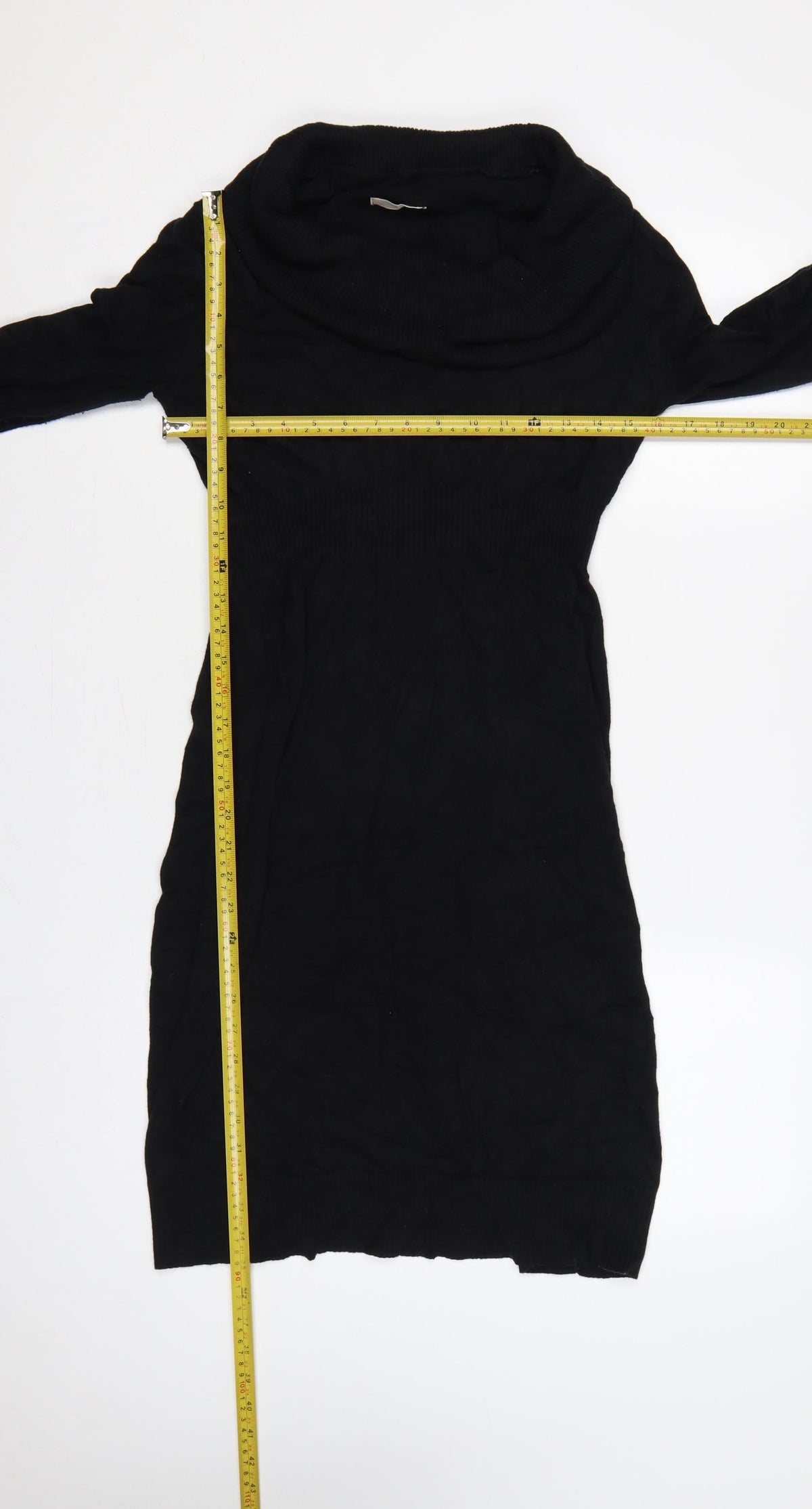 Old Navy Women Black M Cowl Neck Knit Jumper Dress Long Sleeve