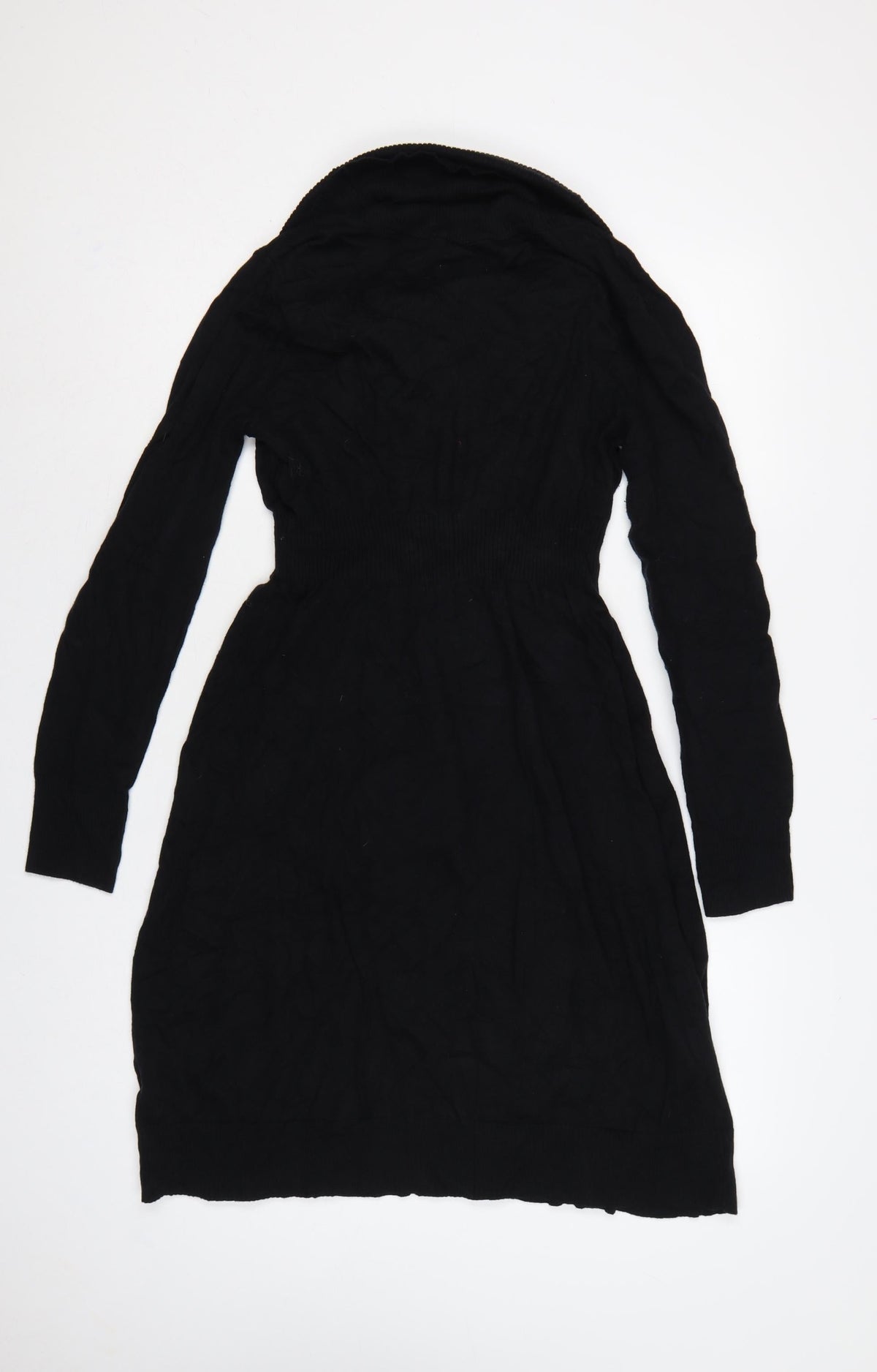 Old Navy Women Black M Cowl Neck Knit Jumper Dress Long Sleeve
