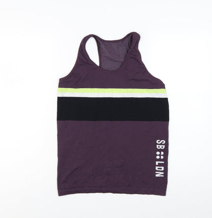 Sweaty Betty Women’s Purple L Racerback Colourblock Gym Tank Top