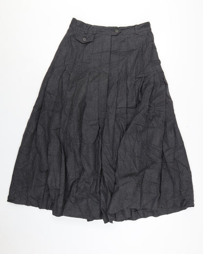 Escada Women Grey UK 10 Long A-Line Wool Cashmere Skirt