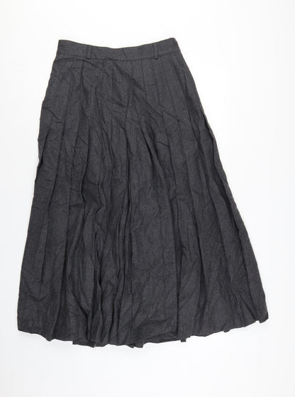 Escada Women Grey UK 10 Long A-Line Wool Cashmere Skirt