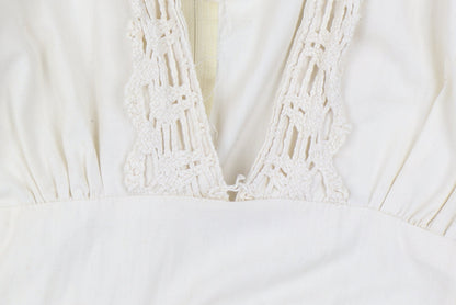 Gunne Sax By Jessica Women Ivory UK 13 Maxi 1970s Prairie Lace Vintage Dress