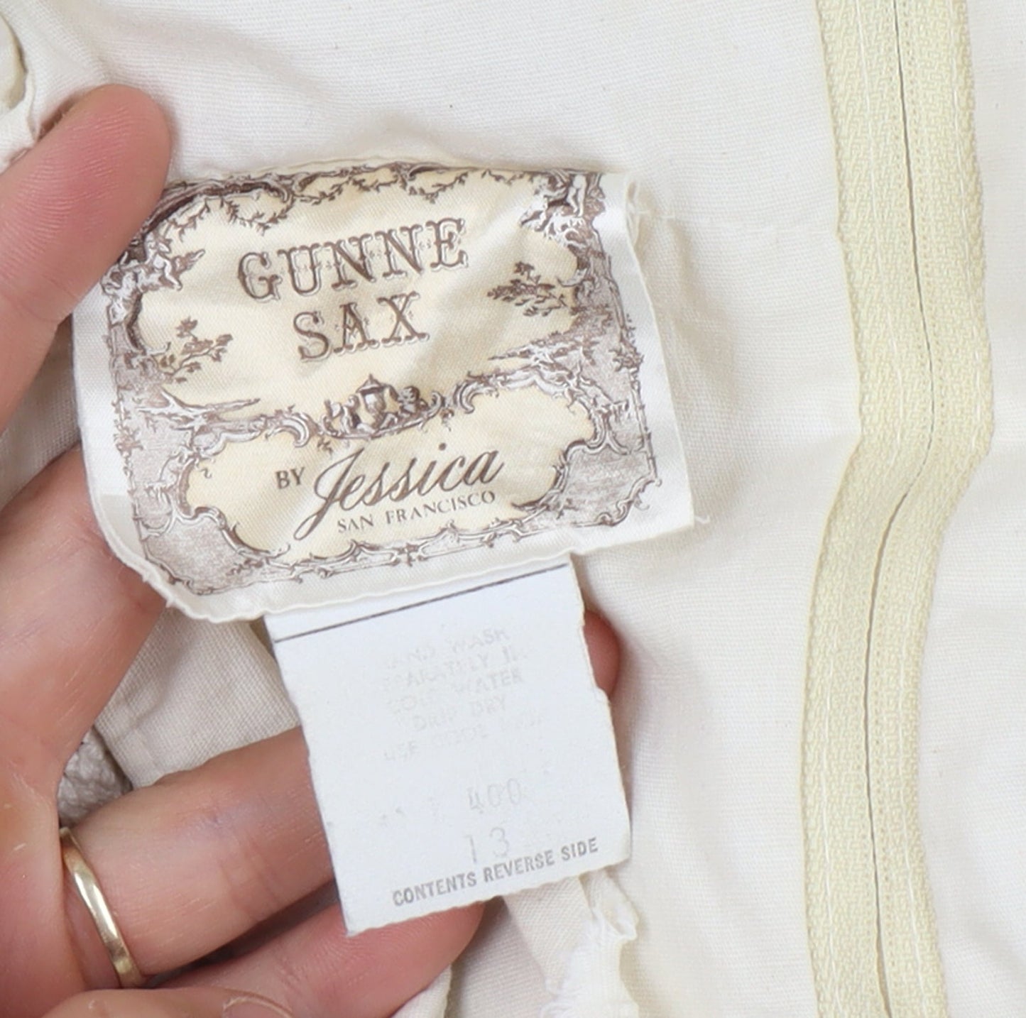 Gunne Sax By Jessica Women Ivory UK 13 Maxi 1970s Prairie Lace Vintage Dress