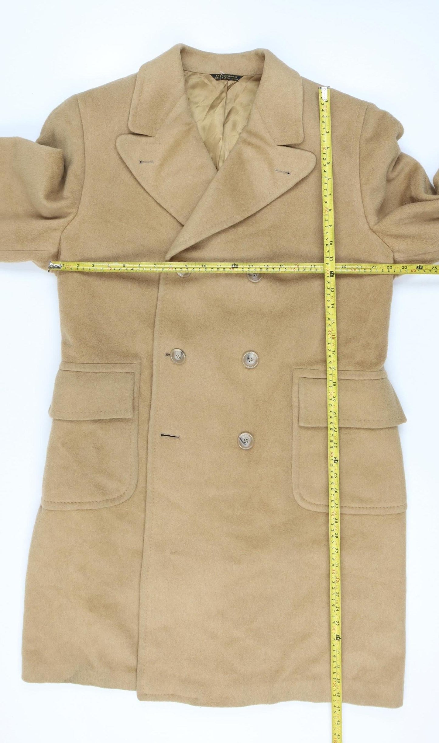 Buffalo Collection Men’s Beige 100% Camel Hair Italian Overcoat Size 46