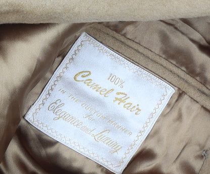 Buffalo Collection Men’s Beige 100% Camel Hair Italian Overcoat Size 46