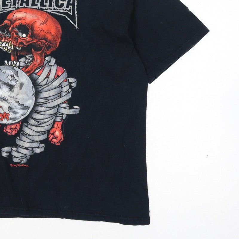Metallica Men’s XL Black 2004 Tour Skull Graphic Rock Band T-Shirt