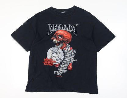 Metallica Men’s XL Black 2004 Tour Skull Graphic Rock Band T-Shirt