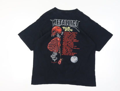 Metallica Men’s XL Black 2004 Tour Skull Graphic Rock Band T-Shirt