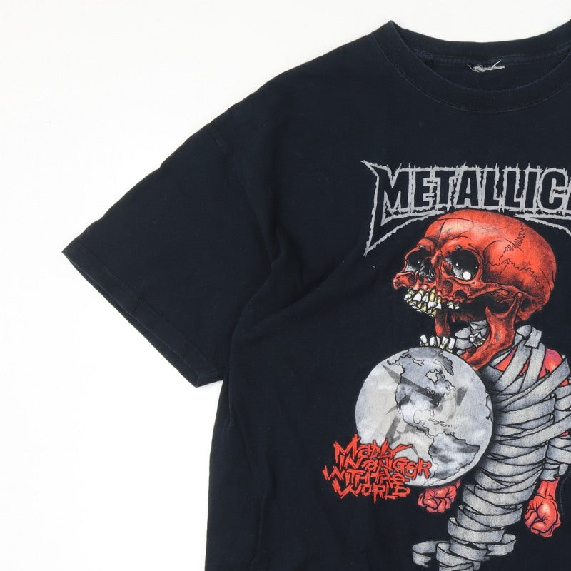 Metallica Men’s XL Black 2004 Tour Skull Graphic Rock Band T-Shirt