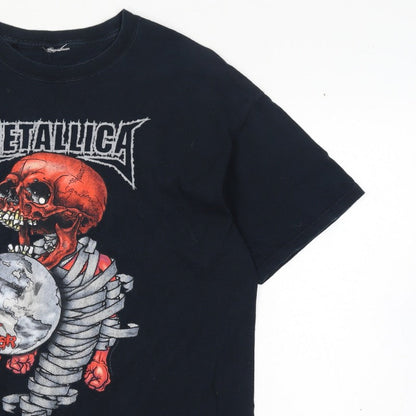 Metallica Men’s XL Black 2004 Tour Skull Graphic Rock Band T-Shirt