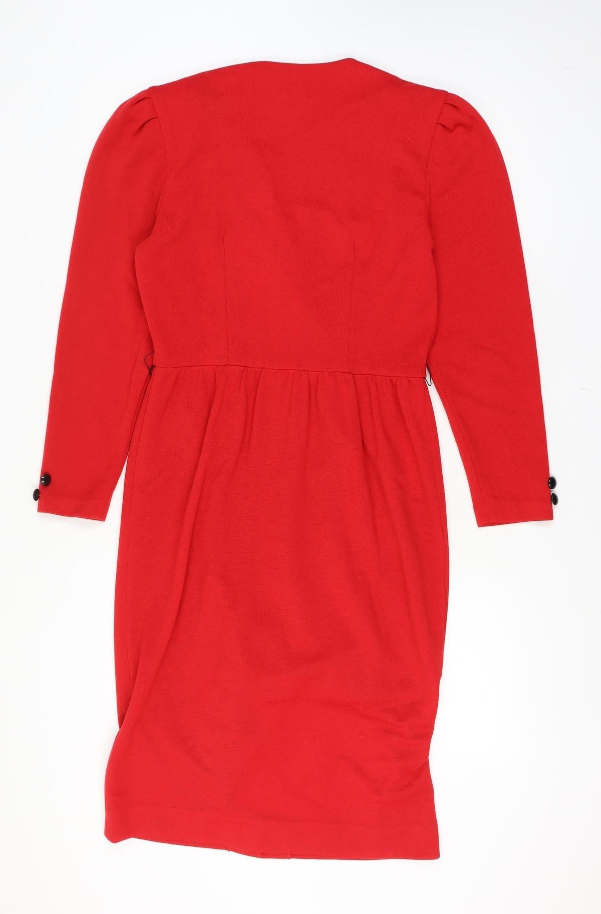 Caron Women Red Size 12 Vintage Knit Jacket Dress Button Front