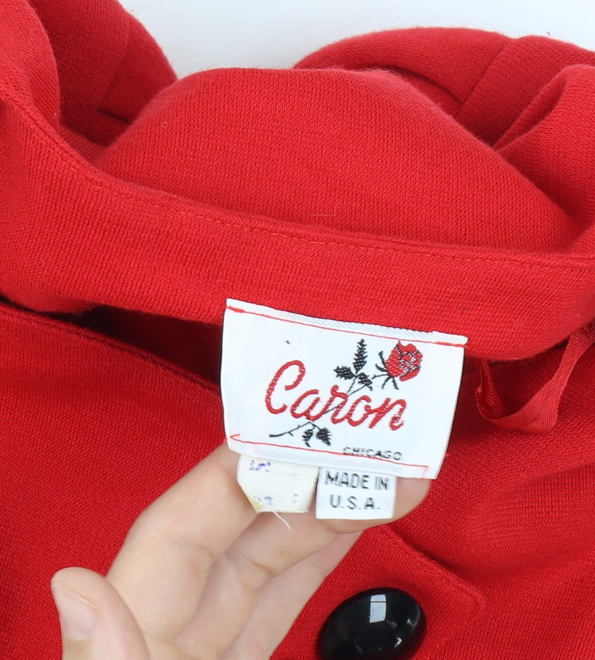 Caron Women Red Size 12 Vintage Knit Jacket Dress Button Front