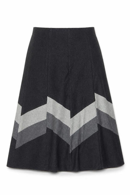 Marks & Spencer Women Grey UK 12 Wool Blend A-Line Long Skirt