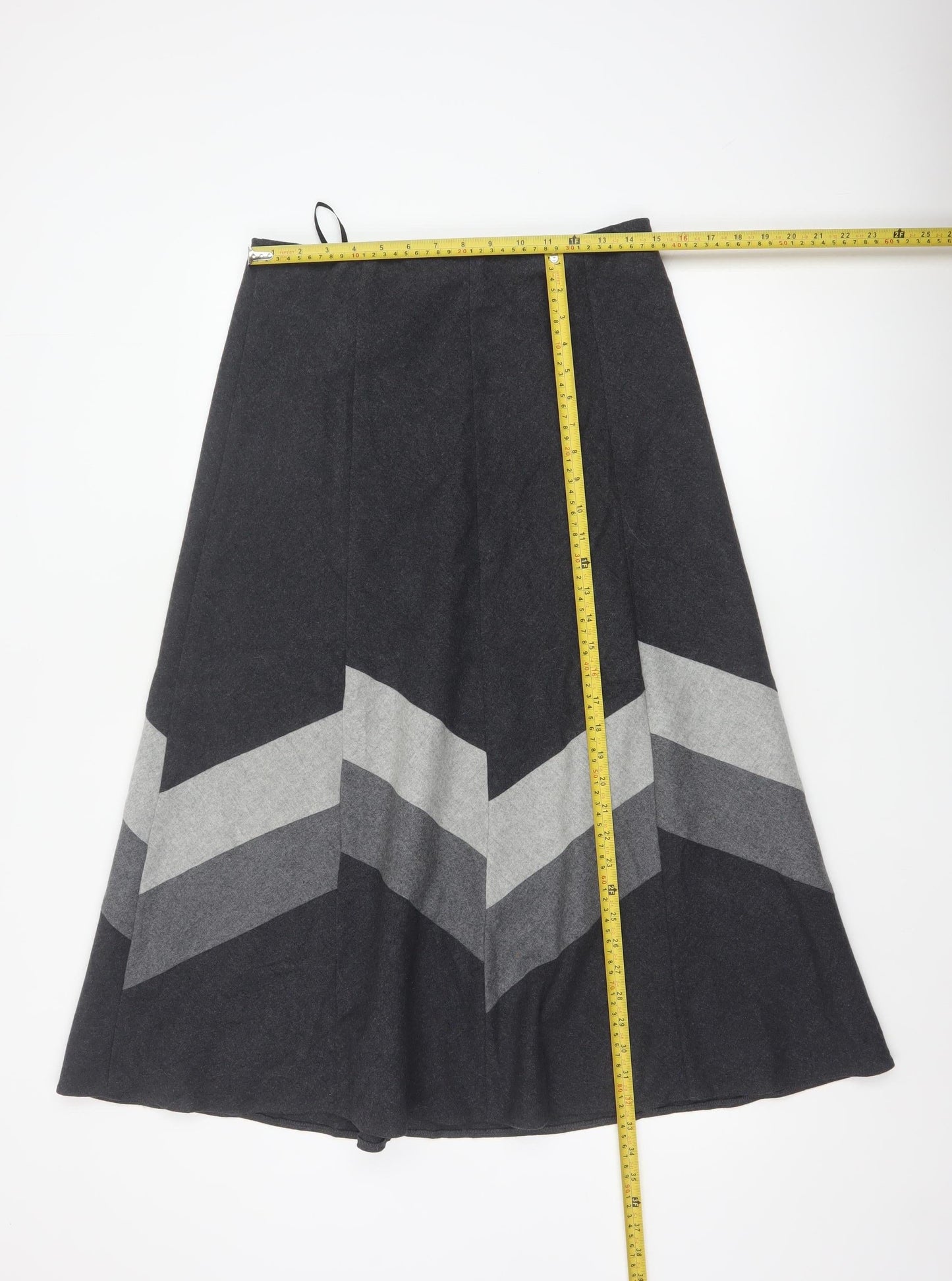 Marks & Spencer Women Grey UK 12 Wool Blend A-Line Long Skirt