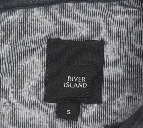 River Island Men’s Black S Velvet Graphic Pullover Hoodie