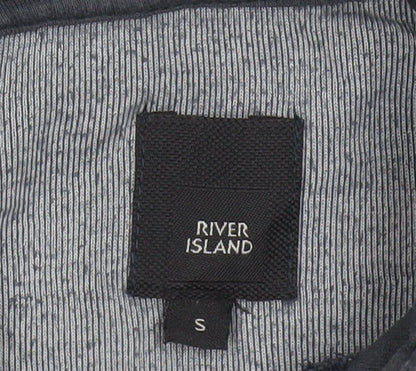River Island Men’s Black S Velvet Graphic Pullover Hoodie