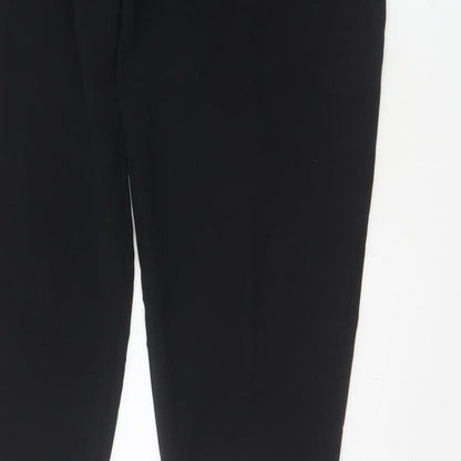 Marks and Spencer Women Black UK 16 Tapered Tailored Dress Trousers
