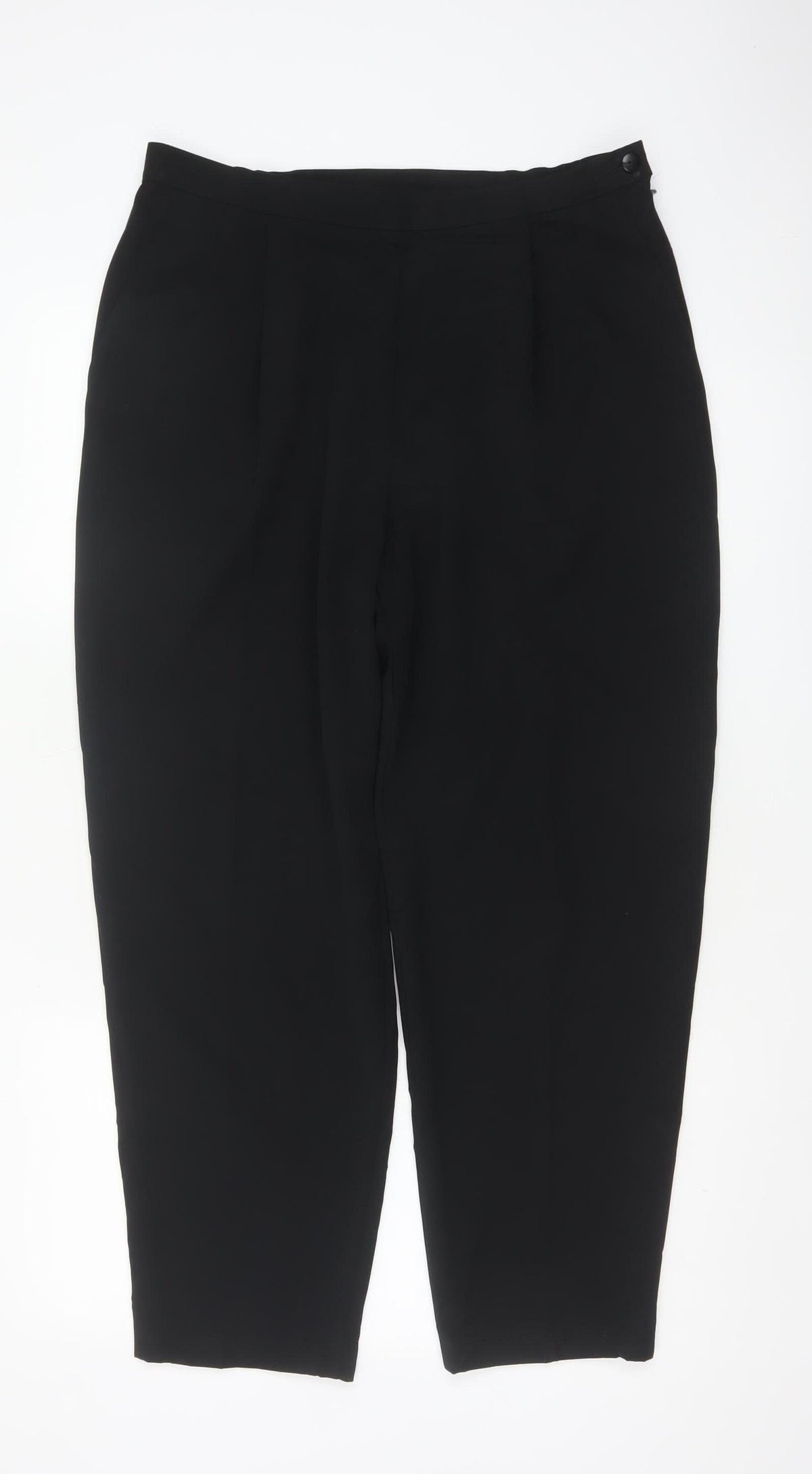 Marks and Spencer Women Black UK 16 Tapered Tailored Dress Trousers