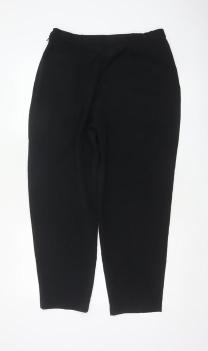 Marks and Spencer Women Black UK 16 Tapered Tailored Dress Trousers